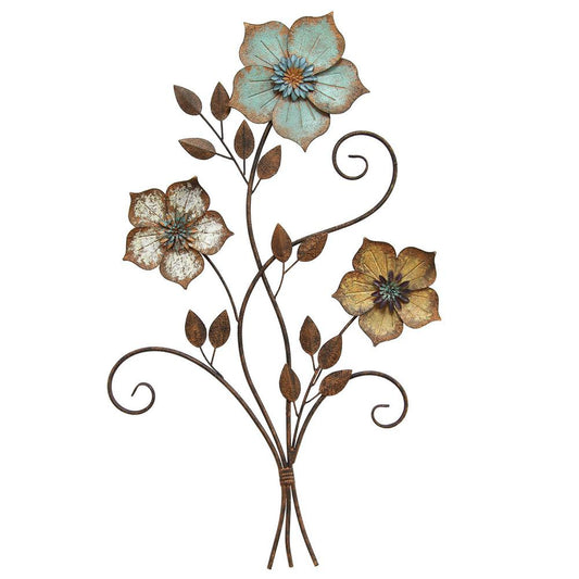 Stratton Home Decor Tricolor Flower Wall Decor