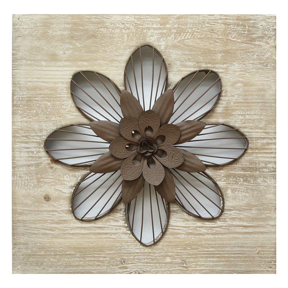 Stratton Home Decor Rustic Flower Wall Decor