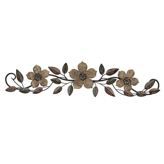 Stratton Home Decor Floral Patterned Wood Over the Door Wall Decor