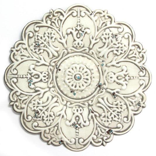 Stratton Home Decor Small White Medallion Wall Decor