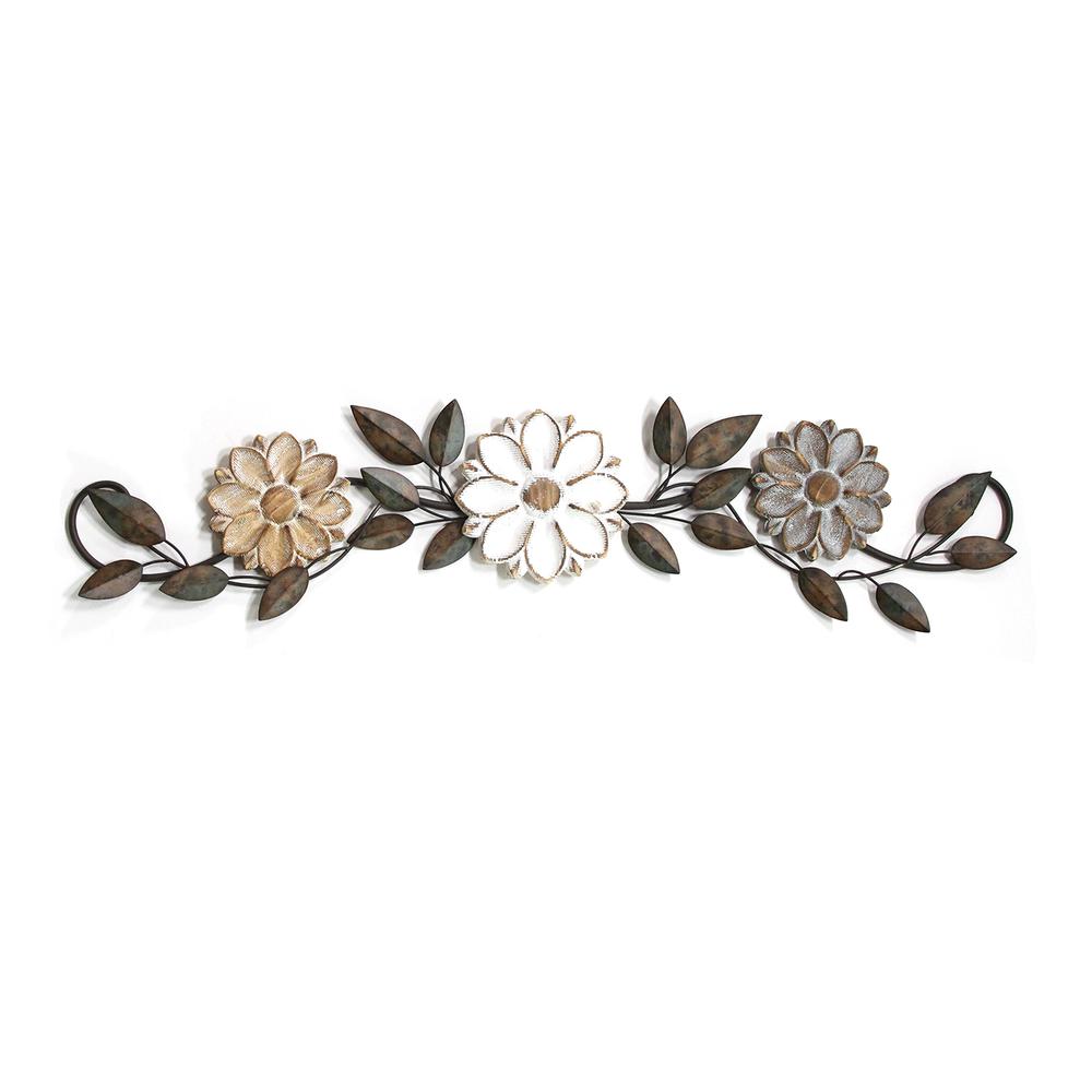 Stratton Home Decor Wood and Metal Floral Over the Door Wall Decor