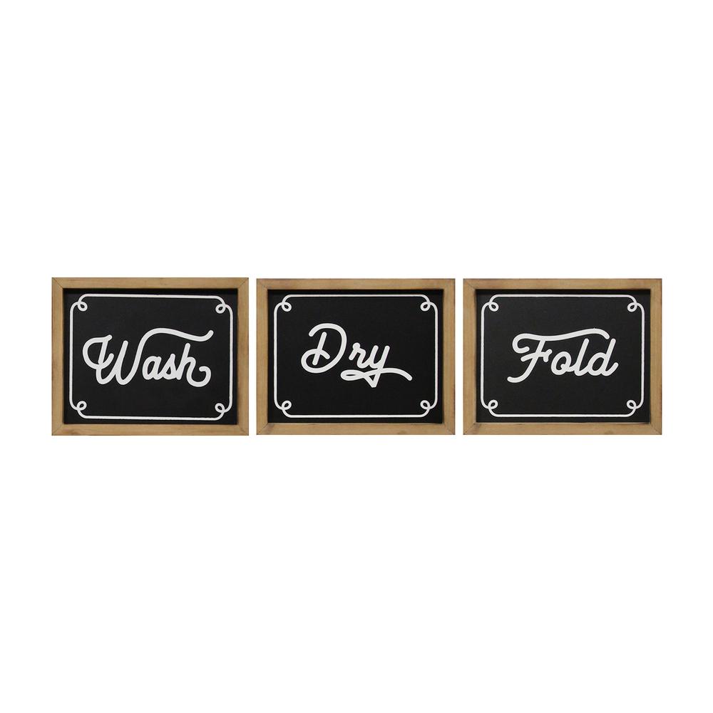 Stratton Home Decor Set of 3 Wash Dry Fold Wall Decor