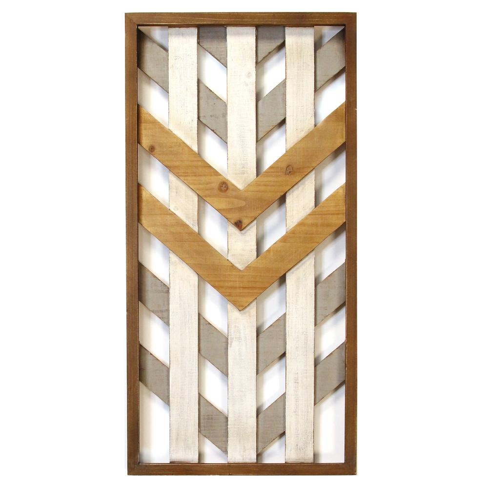 Stratton Home Decor Framed Geometric Wood Wall Panel