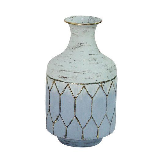 Stratton Home Decor Blue Metal Table Vase