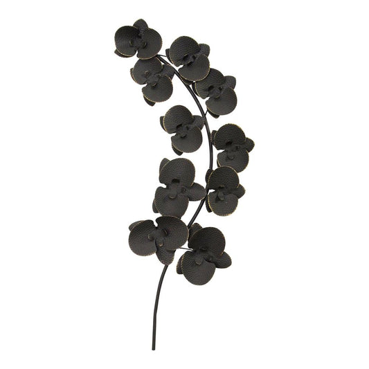 Stratton Home Decor Matte Black and Gold Metal Orchids Wall Décor