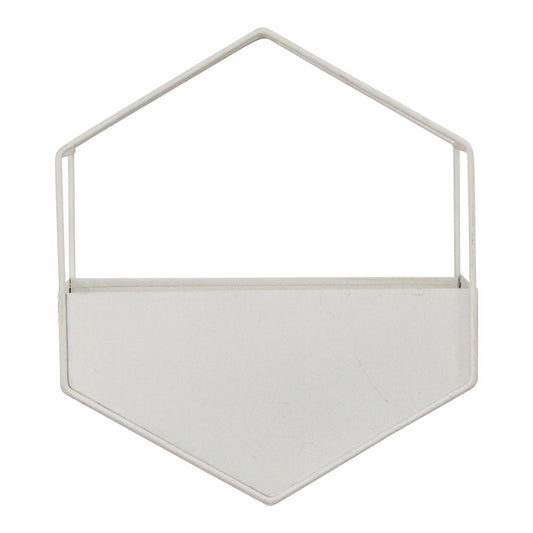 Stratton Home Decor White Metal Wall Planter