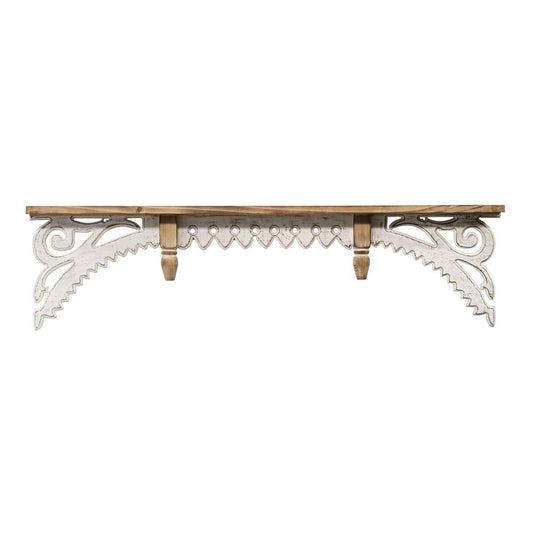 Stratton Home Decor Vintage Wood Wall Shelf Natural wood, white