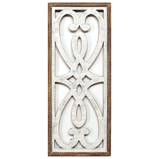 Stratton Home Decor Heart and Fleur Wood Panel Wall Décor