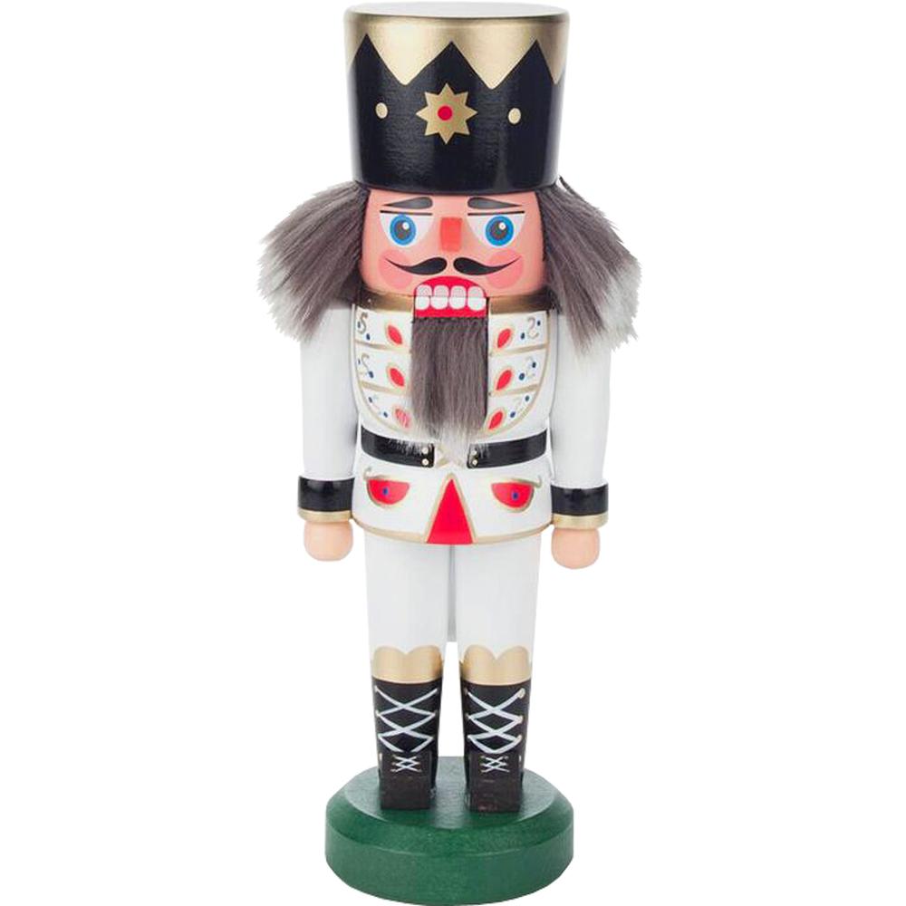 012-0421W - Dregeno Nutcracker - White King - 8.75"H x 3"W x 2.75"D