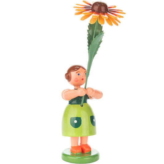 Dregeno Easter Ornament - Green Flower Girl - 4.5"H x 1.25"W x 1.25"D