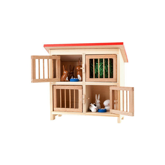 043-003-1 - Dregeno Easter Figures - Rabbit Hutch - 5"H x 5"W x 3"D