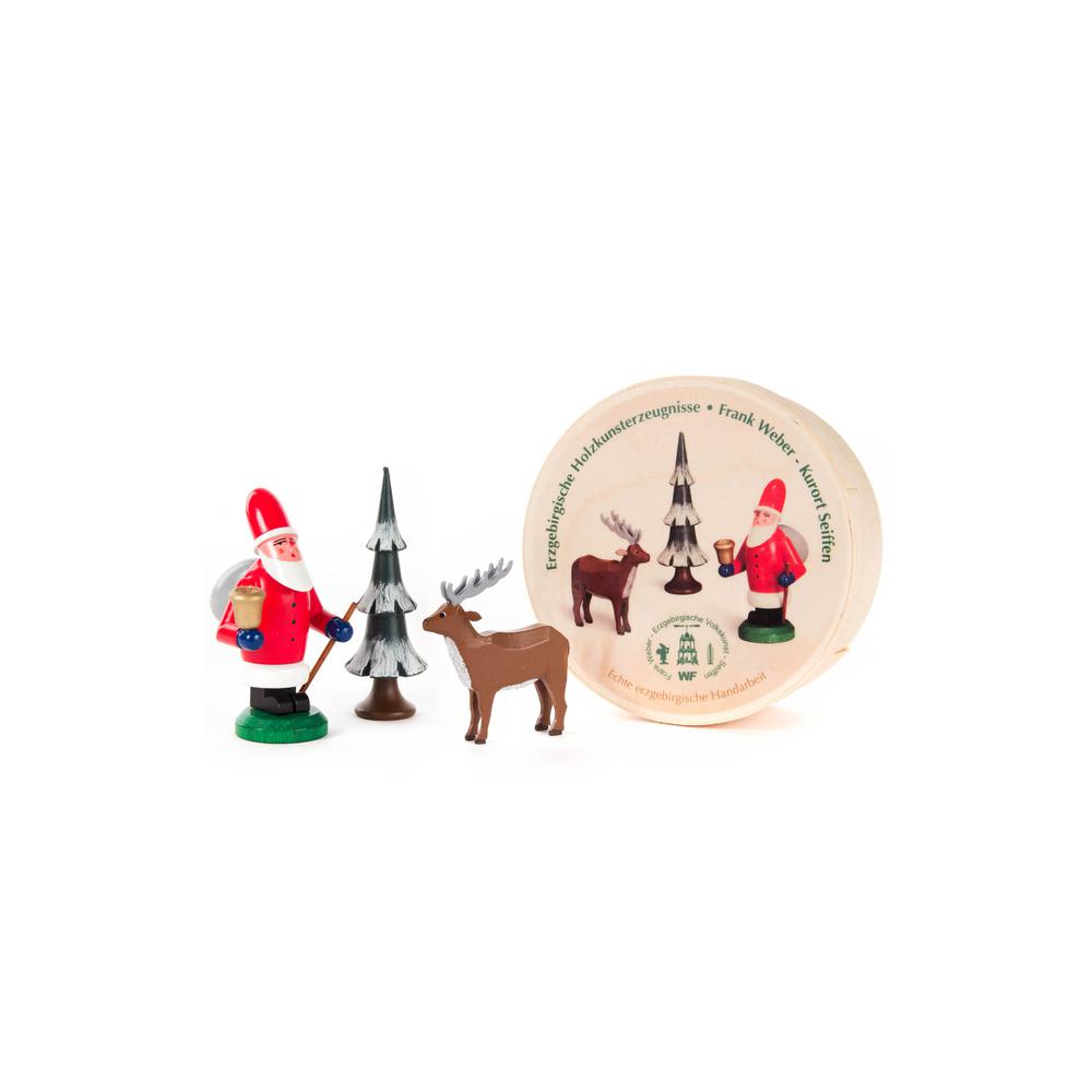 Dregeno Chip Box - Santa and Deer - 4.75"H x 4.75"W x 2.2"D