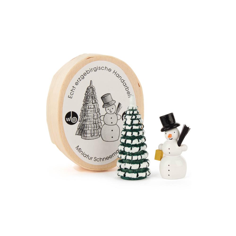 Dregeno Chip Box - Snowman and Tree - 2.25"H x 1.75"W x 1"D