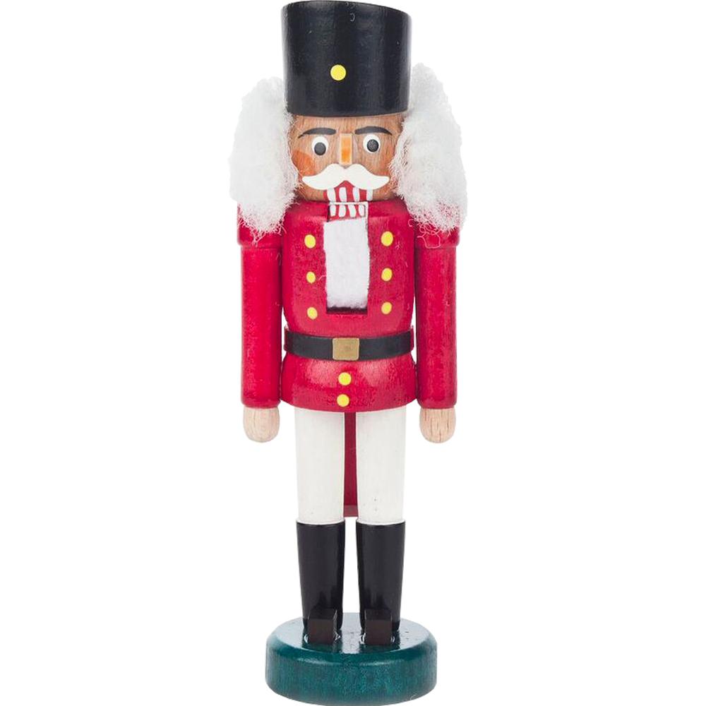 Dregeno Mini Nutcracker - Red soldier - 5.25"H x 1.75"W x 1.25"