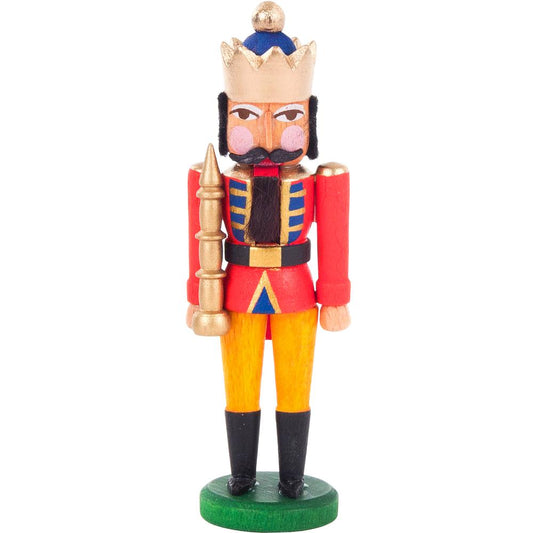 074-035-1 - Dregeno Mini Nutcracker - Red and Yellow King - 3.5"H x 1"W x 1"D