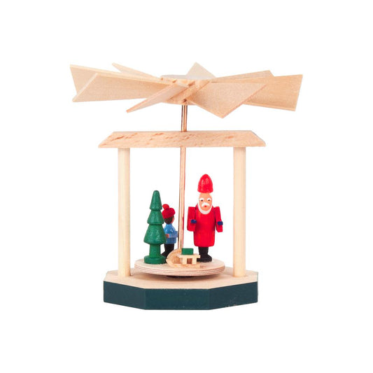 Dregeno Mini Pyramid - Santa and Child - 3.25"H x 3.25"W x 3.25"D