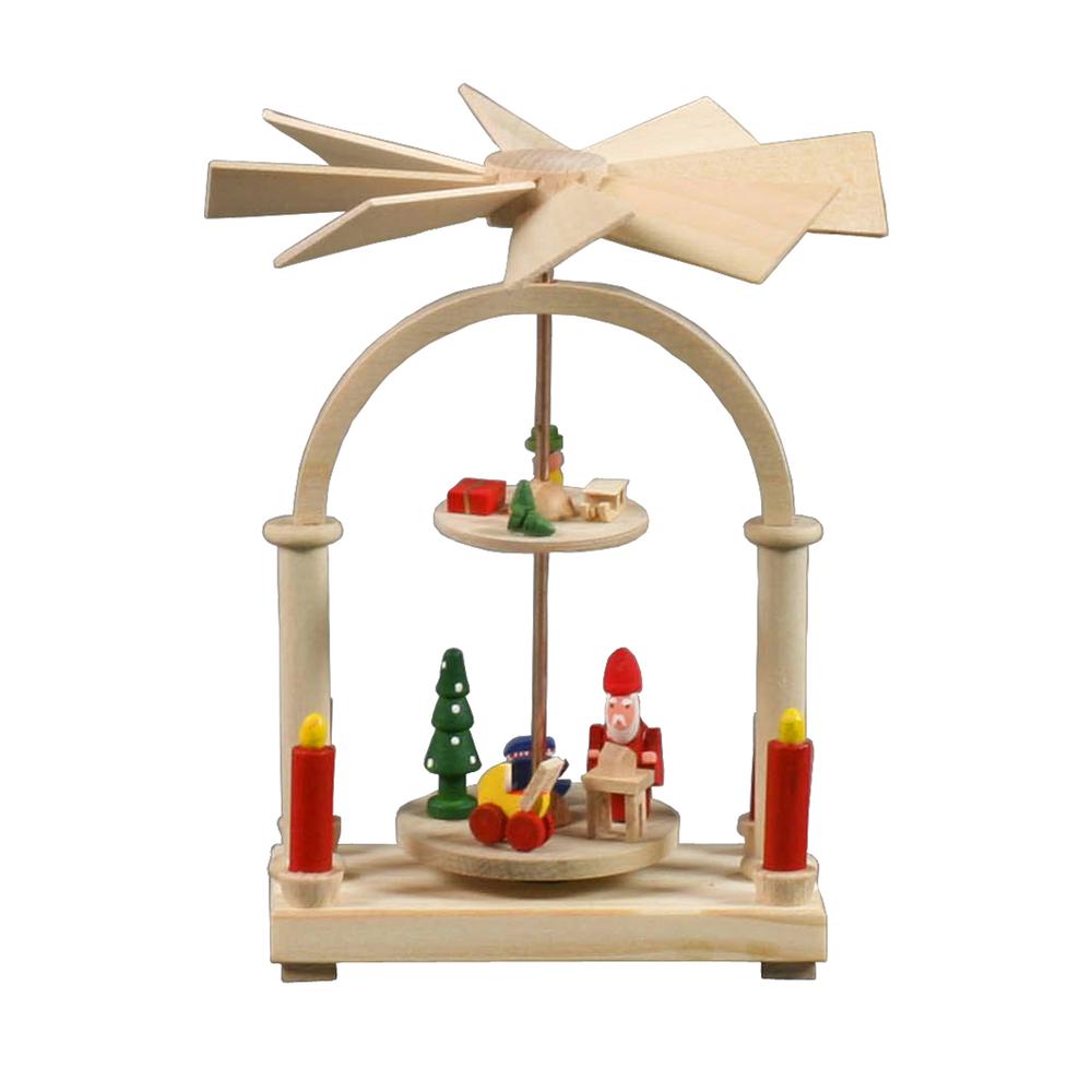 Dregeno Mini Pyramid - Santa with Toys - 2-tiers - 4.5"H x 3.25"W x 1.75"D