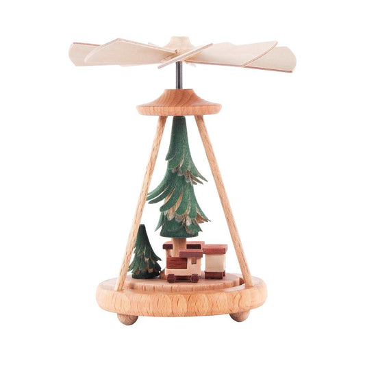 Dregeno Mini Pyramid - Train and Large Tree - 3.75"H x 3.25"W x 3.25"D