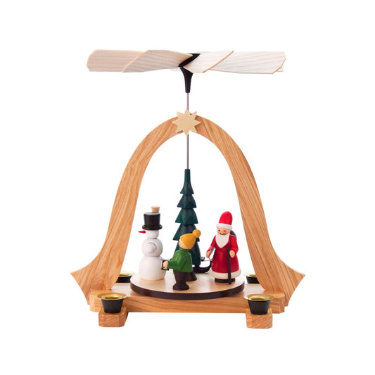 Dregeno Pyramid - Santa Snowman - 10"H x 9"W x 7.5"D