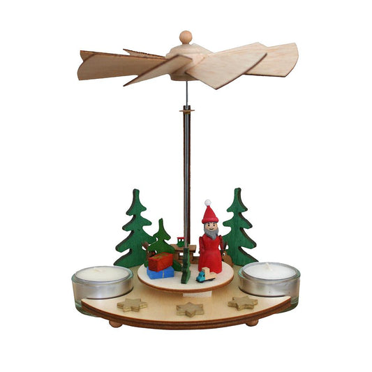 085-467 - Dregeno Pyramid - Santa with Toys " Forest - 7"H x 6"W x 6.5"D