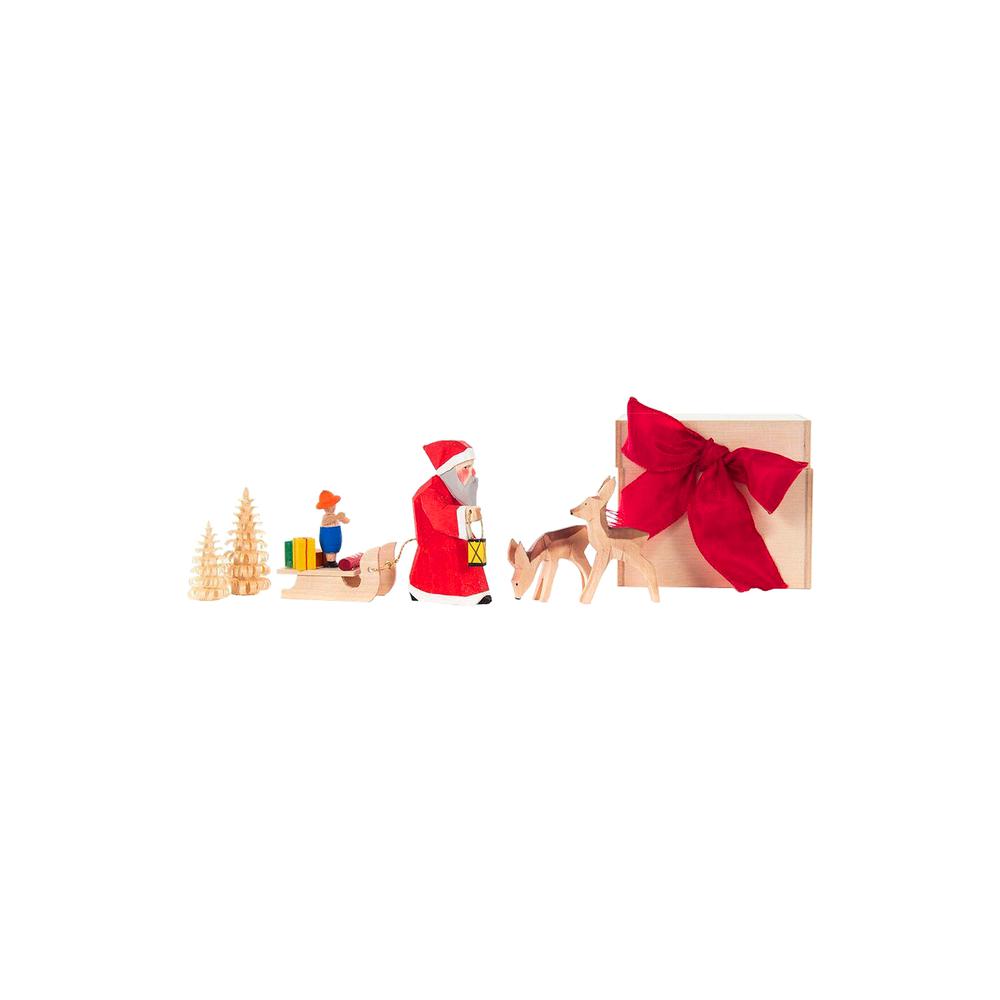 Dregeno Chip Box - Santa and deers - 2.5"H x 3"W x 2.75"D