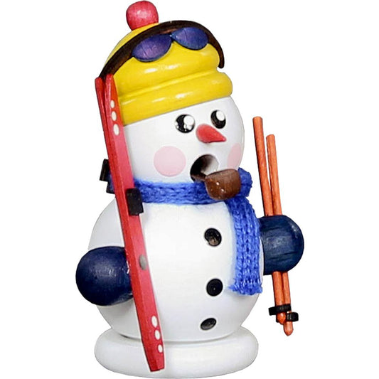 Dregeno Incense Burner - Snowman Skier - 3.25"H x 2.25"W x 2"D