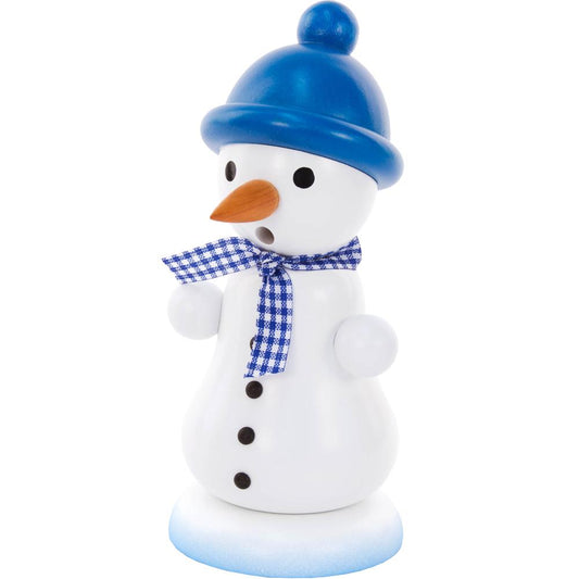 1461255-2 - Dregeno Incense Burner - Snowman Blue Scarf - 6.5"H x 3"W x 3.5"D