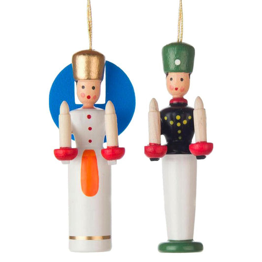 Dregeno Ornament - 2-pc set Angel and Miner - 2"H x .75"W x .75"D