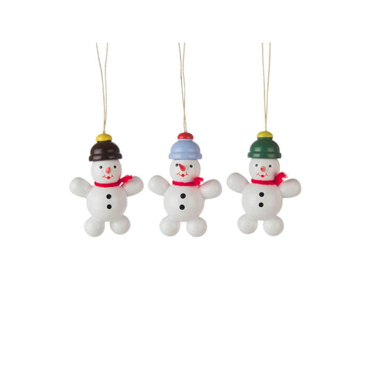 Dregeno Ornament - 3-pc set of Assorted Snowmen - 2"H x 1.375"W x .75"D