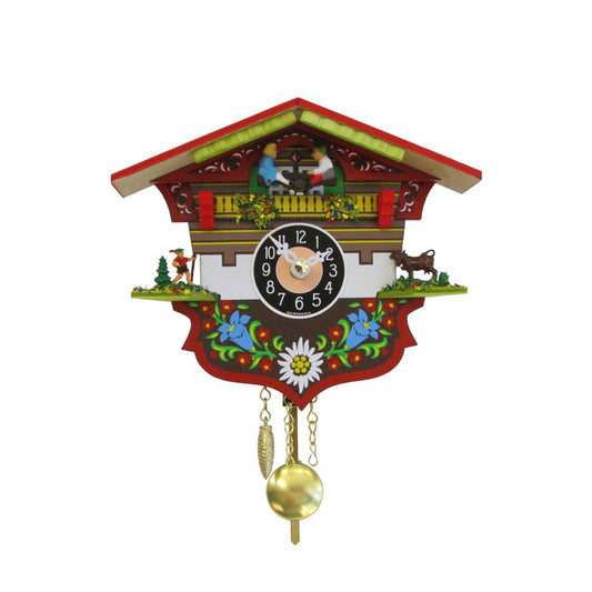 Engstler Battery-operated Clock - Mini Size with Music/Chimes - 5"H x 5.75"W x 2.5"D