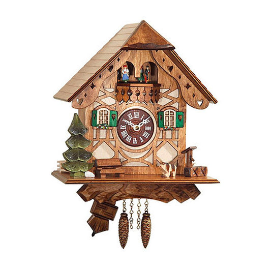 Engstler Battery-operated Clock - Mini Size with Music/Chimes - 8.25"H x 8"W x 5.25"D