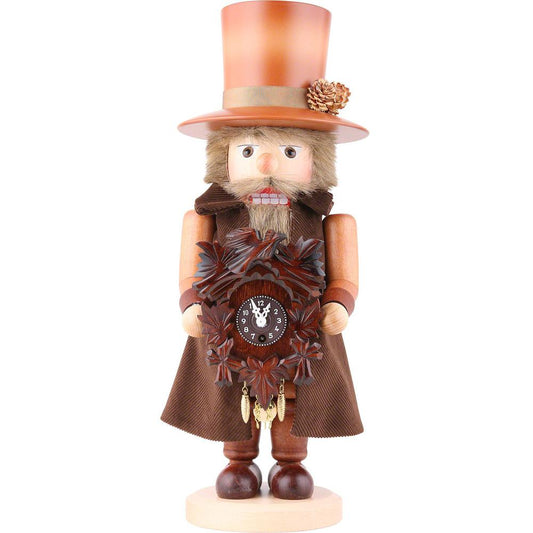 0-763 - Christian Ulbricht Nutcracker - Clockmaker with Key-wound Clock (Natural) - 17"H x 6.5"W x 6.5"D