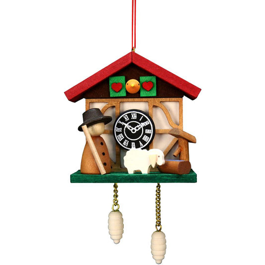 10-0567 - Christian Ulbricht Ornament - Cuckoo Clock Sheep - 4.5"H x 2.5"W x 1.5"D