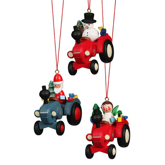 Christian Ulbricht Ornament - Assorted Tractors - Box 6 - 2.5"H x 2"W x 1"D