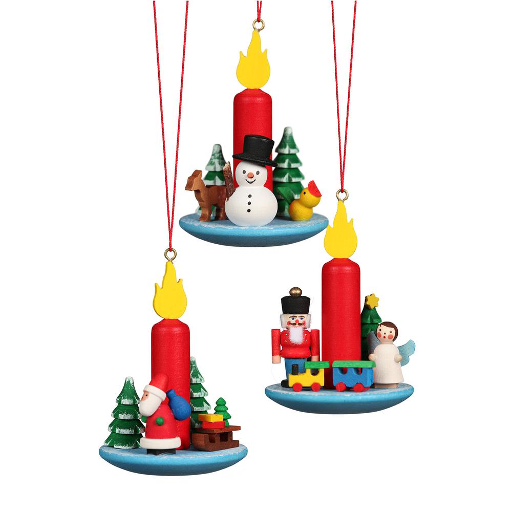 Christian Ulbricht Ornament - Assorted Hanging Candles, Box of 6 - 3.25"H x 2"W x 2"D