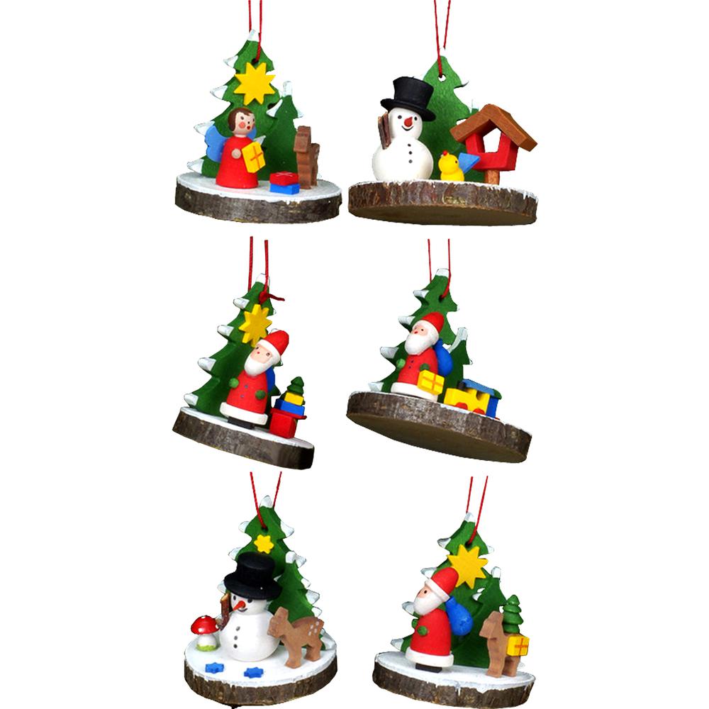 Christian Ulbricht Ornament - Assorted Treeslice (Set 6) - 2"H x 1.5"W x 1.5"D