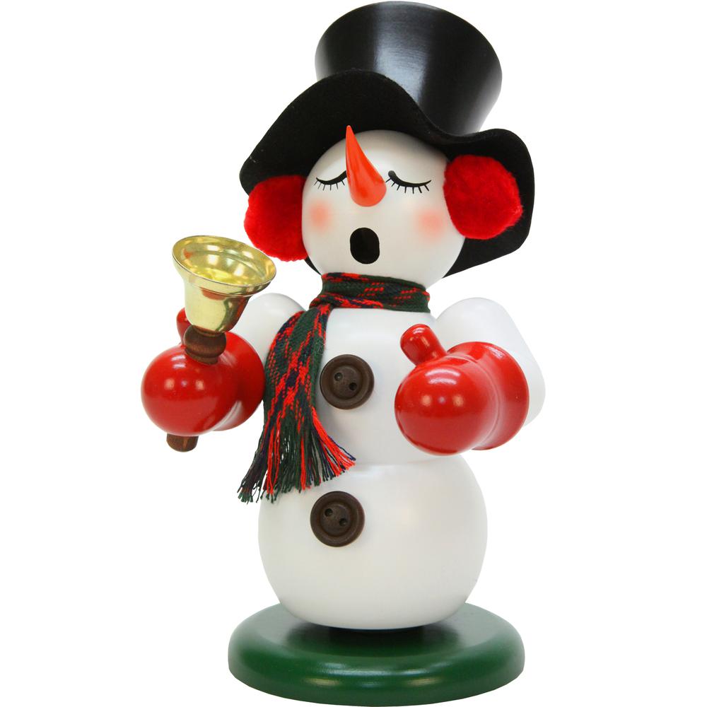 Christian Ulbricht Incense Burner - Snowman with Bell - 9"H x 5.25"W x 6"D