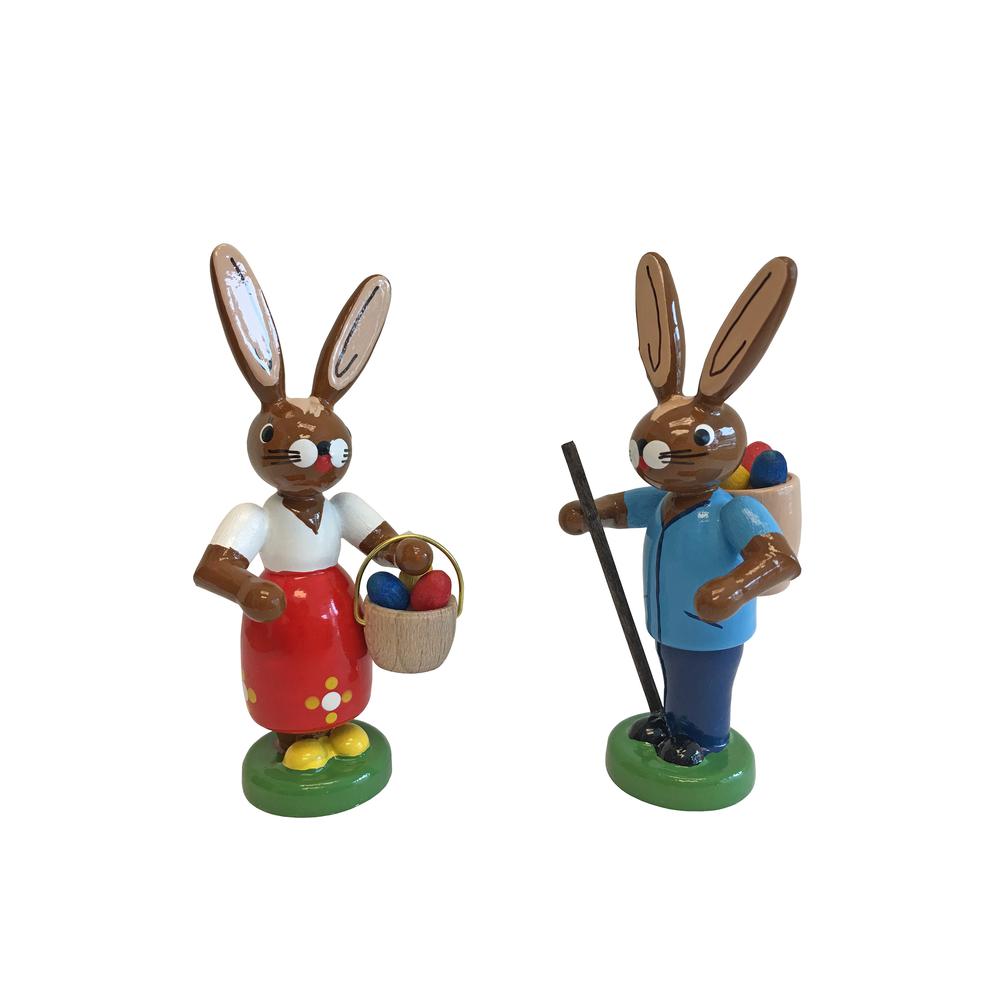 13021 - Richard Glaesser Easter Figures - Bunnies (Set of 2) - 3"H x 1.5"W x 1.5"D