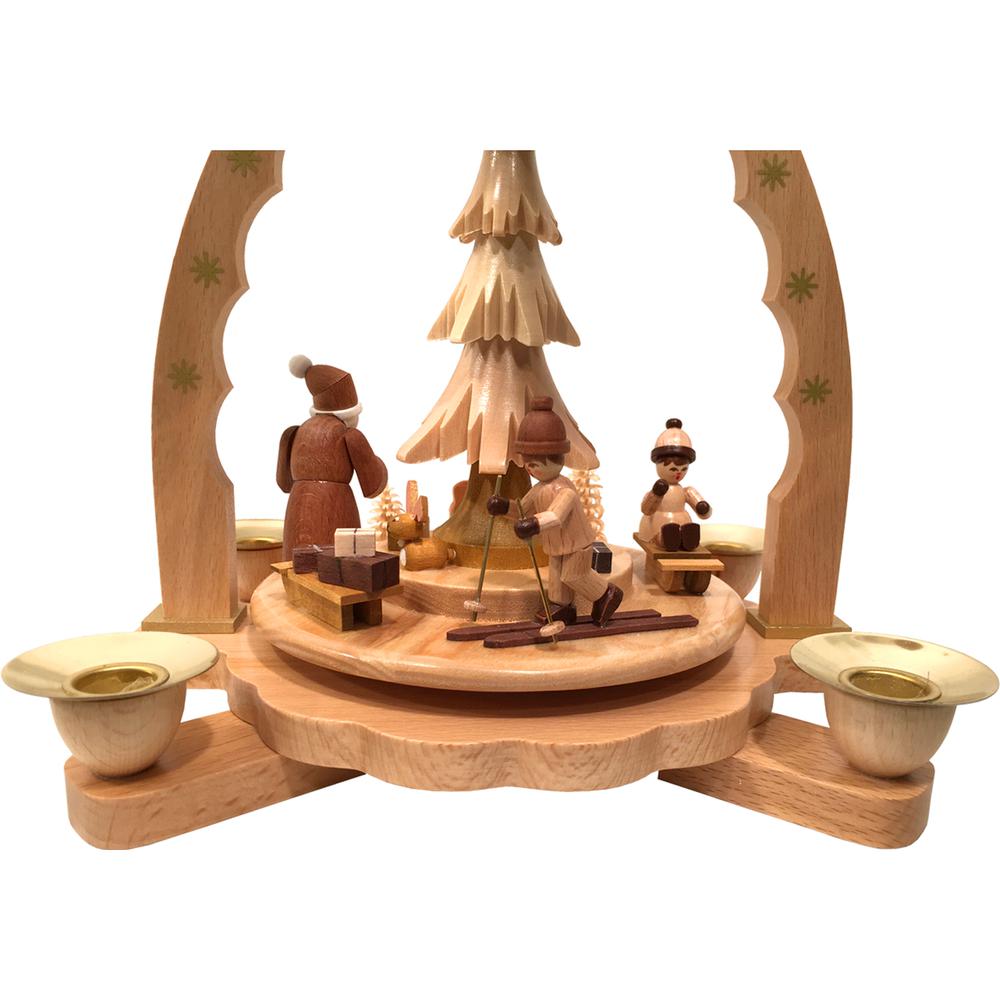 16072 - Richard Glaesser Pyramid - Santa, Children and Toys Natural - 9.5"H x 6"W x 7"D