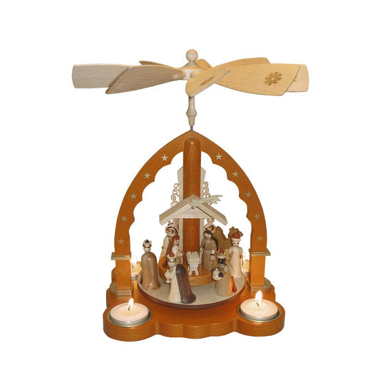 16093 - Richard Glaesser Pyramid - Nativity Scene - 10.5"H x 9.25"W x 9.25"