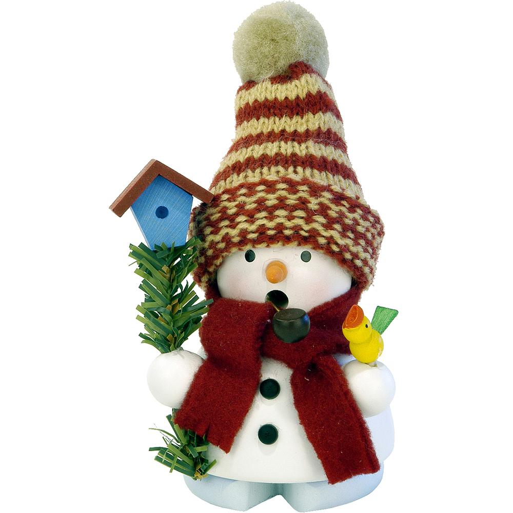 Christian Ulbricht Incense Burner - Snowman with Birdhouse - 4.5"H x 3"W x 2.5"D