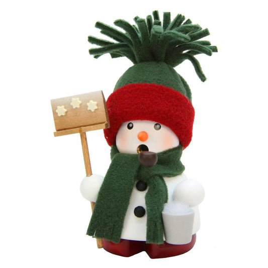 Christian Ulbricht Incense Burner - Snowman with Green Hat/Scarf - 4.5"H x 3"W x 3"D