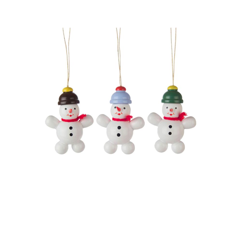 199-317-1 - Dregeno Ornament - 3-pc set of Assorted Snowmen - 2"H x 1.25"W x .75"D