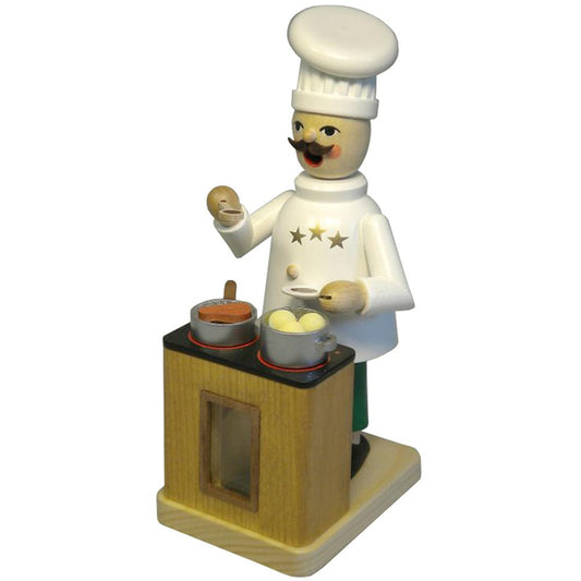 26405 - Richard Glaesser Incense Burner - Chef at Stove - 7.5"H x 3.5"W x 3.5"D