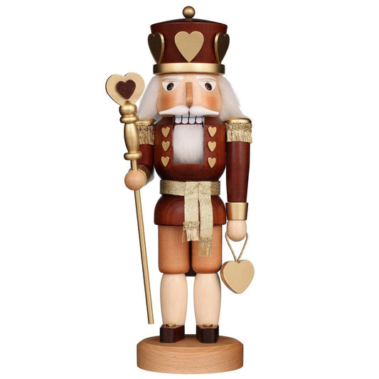 Christian Ulbricht Nutcracker - King of Hearts (Natural) - 14.8"H x 5.7"W x 4.9"D