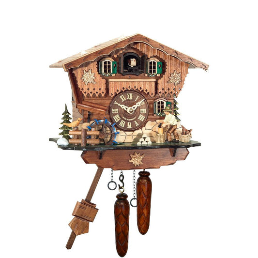 408QM - Engstler Battery-operated Cuckoo Clock - Full Size - 8.75"H x 9.5"W x 6.25"D