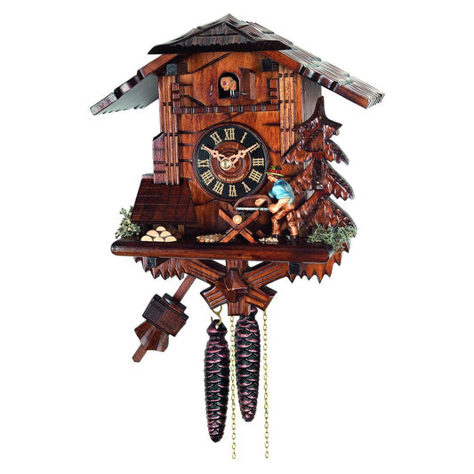 435 - Engstler Weight-driven Cuckoo Clock - Full Size - 10.5"H x 9.5"W x 6.25"D