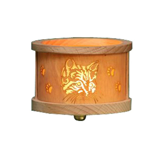 4387 - Richard Glaesser Tea light "Luminary" - Cats - 2.5"H x 3"W x 3"D