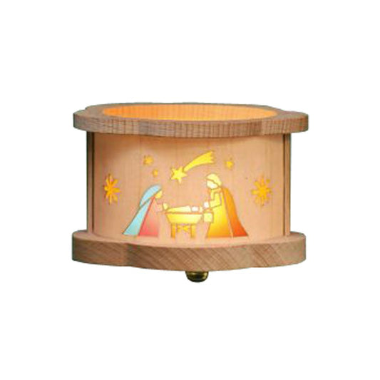 4388 - Richard Glaesser Tea light "Luminary" - Nativity - 2.5"H x 3.25"W x 3.25"D