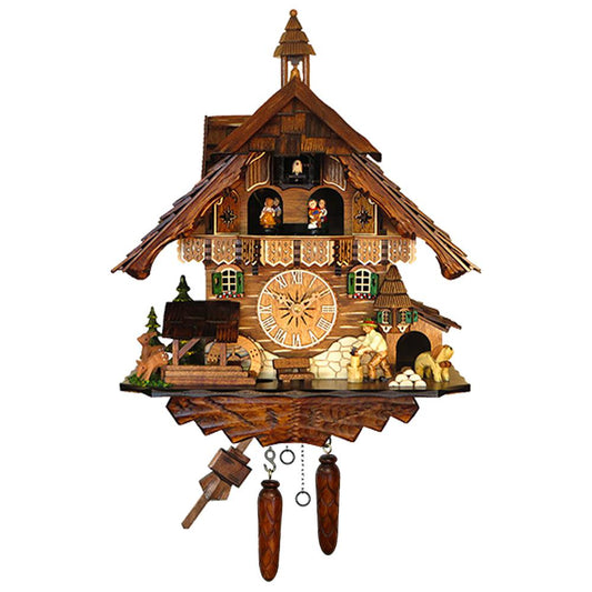 483QMT - Engstler Battery-operated Cuckoo Clock - Full Size - 13.5"H x 14"W x 9"D